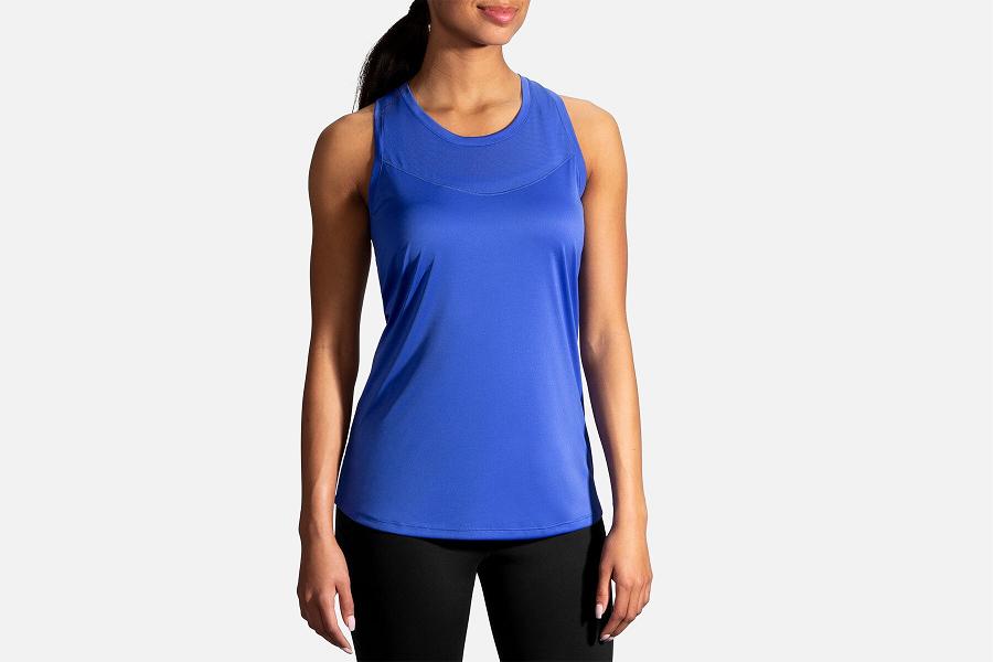 Brooks Stealth Women Apparel & Running Tank Blue JXL801432